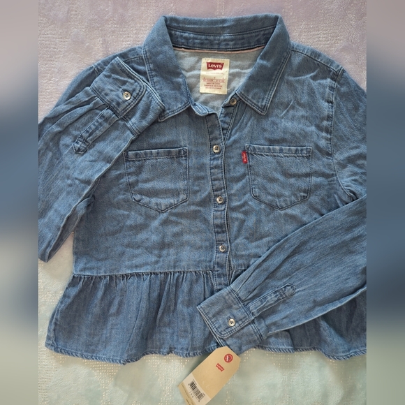 Set Of 2 NWT Levi's Children Size L Button Shirts Long Sleeves - Picture 5 of 16